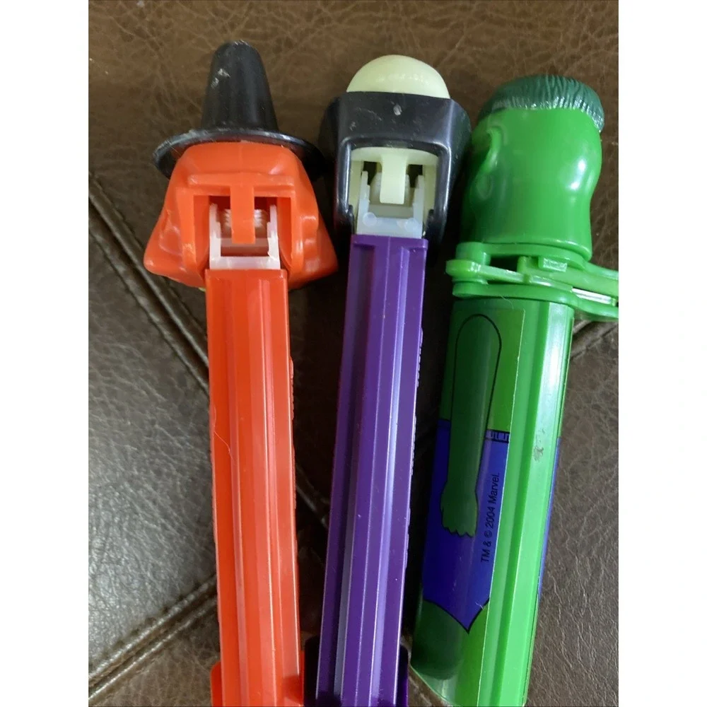 Pez Dispensers Green Face‎ Witch Purple Skull Green Hulk Vintage Lot of  3